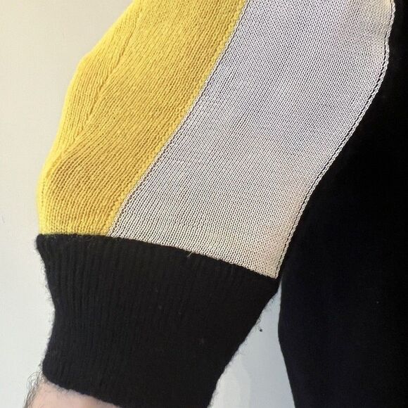Fendi Womens Cashmere Colorblock Mesh White Yellow Black Size 40 - Picture 4 of 12